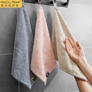 擦手布挂式厨房擦手毛巾吸水不掉毛抹手布卫生间专用擦手巾珊瑚绒