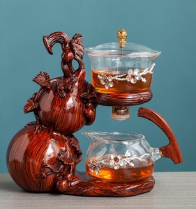 葫葫芦水壶懒人泡茶器耐热玻璃冲茶创意轻奢半全自动功夫茶具整套