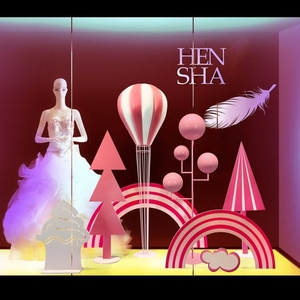 童装店装饰道具商场装饰道具橱窗摆件塑料热气球装饰4s创意橱窗