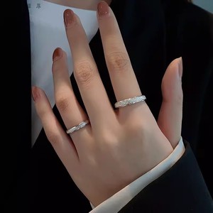 925银戒指男小众设计高级感单戒对戒一对情侣款食指女素圈礼物