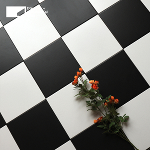 简约现代黑白棋盘组合小花砖室内餐饮民宿玄关阳台厨房卫生间瓷砖