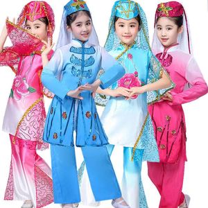 新疆舞演出服儿童款维吾尔族舞蹈服回族少数民族表演服装艺考女童