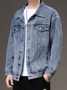 Yishion以纯官方官网牛仔外套男士秋季新款宽松休闲上衣夹克男装