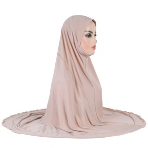 伊斯兰包头巾简单大号纯色纱巾光板马来盖头阿拉伯帽子