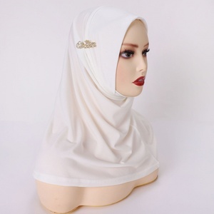 伊斯兰包头巾头套式水晶麻穆斯林纱巾字母合金饰品回族中东马来印