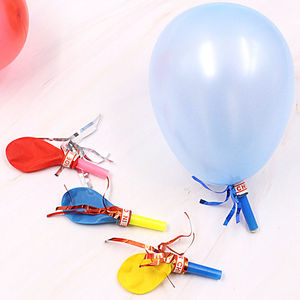 哨子气球金丝口哨气球吹龙口哨 有声玩具吹气球 生日派对用品