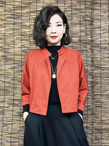 韩版2024时尚宽松女装百搭小个子短款春秋蝙蝠衫外套开衫纯色上衣