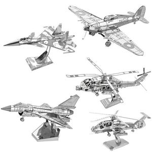 Cool 3D Metal Puzzle DIY J20 747 F22 Fighter Shuttle Mars