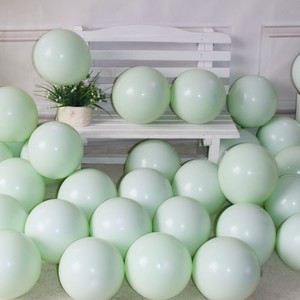 双层加厚马卡龙果绿套球小清新浅绿色气球链生日派对店铺装饰布置