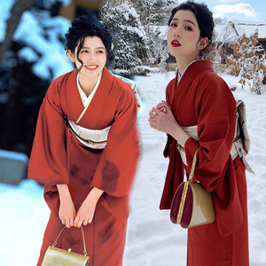 日式和服改良连衣裙夏季传统复古风振袖浴衣写真摄影拍照服装和服