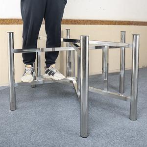 六脚加厚可折叠不锈钢1.8米2米2.2米大圆专用桌脚桌腿支架可厂家
