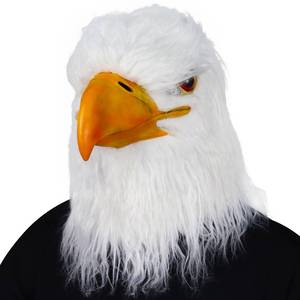 White Eagle Latex Mask 白色毛绒老鹰面具万圣节乳胶白头鹰头套