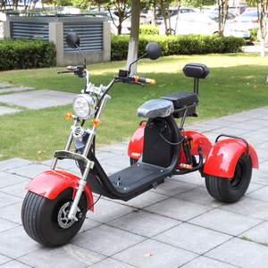 新款三轮哈雷双人座电动摩托车家用时尚成人老年代步自行车接送车