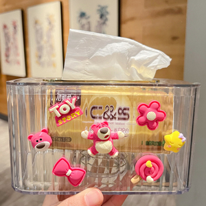 卡通可爱家用一体弹簧抽纸盒高颜值草莓熊凯蒂猫叮当猫客厅纸巾盒