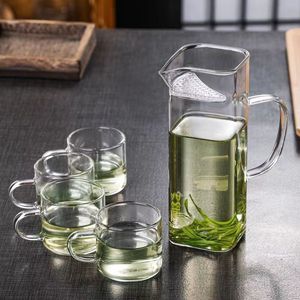 绿茶泡茶器加厚玻璃公道杯茶漏一体套装分茶器月牙过滤茶杯壶茶具