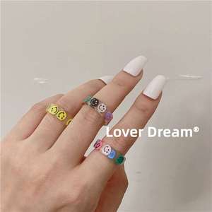 LOVER DREAM smiley face index finger ring female personality