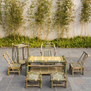 竹椅子靠背椅竹子小茶几老式竹编藤椅子家用阳台竹茶桌竹桌茶台