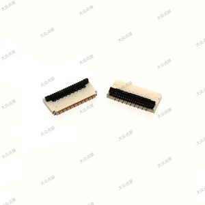 19P 0.3mm间距FPC软排线连接器后翻盖上下双面可接触镀金插座