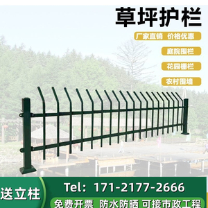 锌钢PVC草坪护栏栅栏围栏铁艺花园花坛市政道路园林绿化隔离福建