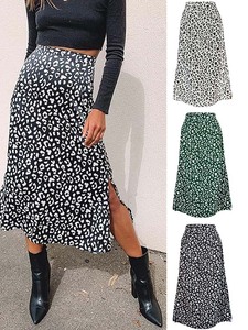 Women's leopard patterned chiffon skirt 女式豹纹雪纺半身长裙