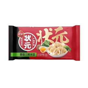 三全状元水饺 菌菇三鲜 6袋 速冻饺子 方便速食食品60只1.02kg/袋