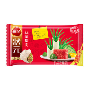 三全状元水饺 韭菜猪肉 6袋 速冻饺子 方便速食食品60只1.02kg/袋