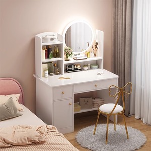梳妆台卧室简约现代化妆桌新款网红化妆镜带柜子简易多功能小户型