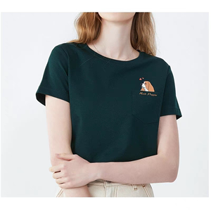 Hash Pupias暇步士风格女2023夏季口袋印花圆领短袖T恤|HD-21129D