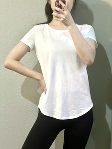 Lulu同款Love系列白色短袖女士轻薄透气运动休闲瑜伽跑步健身上衣