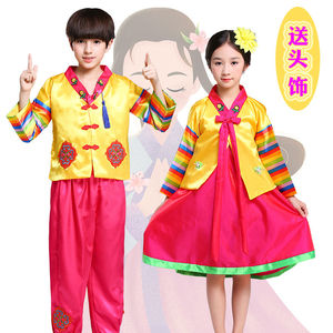 大长今女童服装 传统朝鲜族演出服少数民族 韩国传统韩服儿童款男
