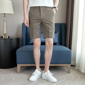 2024夏季新款男士薄款轻熟风英伦纯色休闲简约修身五分西裤短裤