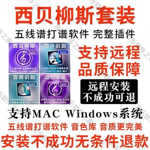完整版西贝柳斯打谱软件win/mac简谱打谱中文五线谱 远程安装服务