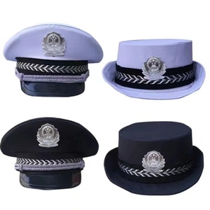 儿童黑猫警长帽子交警大盖帽男女小孩警察帽子幼儿园角色扮演帽子