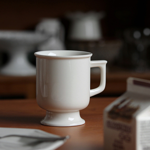 法式高脚咖啡杯拿铁杯精致下午茶杯陶瓷杯子马克杯茶杯中古杯水杯