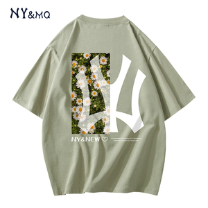丨厂家直销丨NY&MQ正品丨夏季浅绿色情侣装半袖宽松上衣短袖T恤女