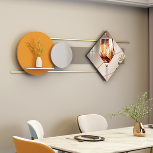 大款创意立体组合画艺术装饰画走廊餐厅墙面装饰金属壁饰置物架