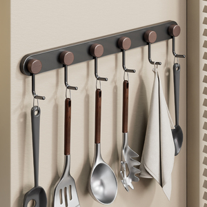 厨房挂钩锅铲勺子挂杆厨具置物架家用免打孔无痕免钉壁挂式收纳架