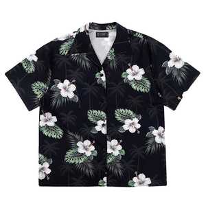 潮牌椰树花卉夏威夷沙滩短袖衬衫男女夏季高级感宽松情侣半袖衬衣