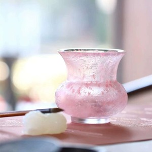 琉璃水洗茶洗樱花粉小建水渣斗笔洗粉彩高端茶器茶具配件水盂中式