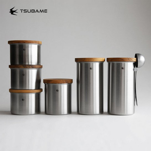 日本进口燕印咖啡豆罐子密封罐不锈钢咖啡粉储存罐茶叶燕子保存罐