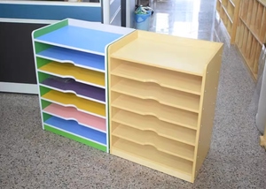 新品幼儿园画纸收纳柜四开卡纸架美术室4K画板置物架美工绘画纸柜