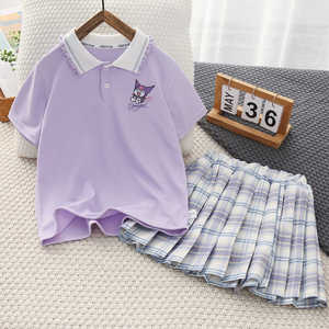 【930-971】女童卡通短袖T恤半身裙套装儿童夏季柔软休闲2件装
