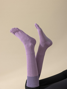 2双装专业运动五指防滑小腿袜瑜伽压力肌能跳绳普拉提硅胶压缩袜