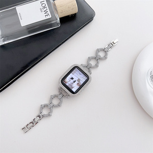 小香风镶钻环扣链适用苹果手表带iwatchS9876543se金属ultra 49mm
