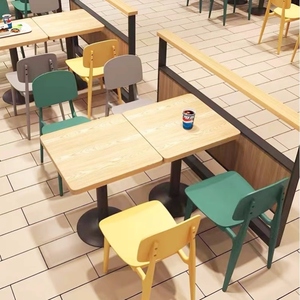 商用饭店小吃店快餐桌椅西餐奶茶肯德基快餐店长方形快餐桌椅组合