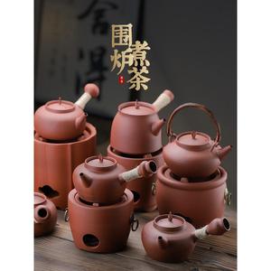 围炉烧烤炉大号紫砂泥炉煮茶器具全套中式煮茶壶潮州炭炉套装煮茶