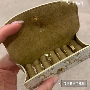 戒指盒精致饰品收纳盒出差旅行珠宝随身便携迷你绒布首饰盒