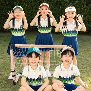 校服小学生夏季短袖套装一年级儿童毕业运动会班服订制幼儿园园服
