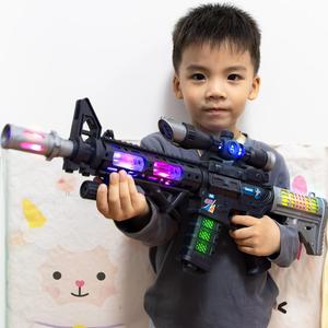儿童电动玩具枪小男孩子宝宝军人声光音乐仿真带声音冲锋枪2-3岁5