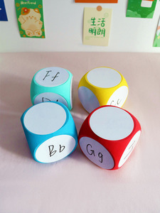 白板骰子可擦写掷色子识字游戏课堂互动教学儿童玩具早教英语教具